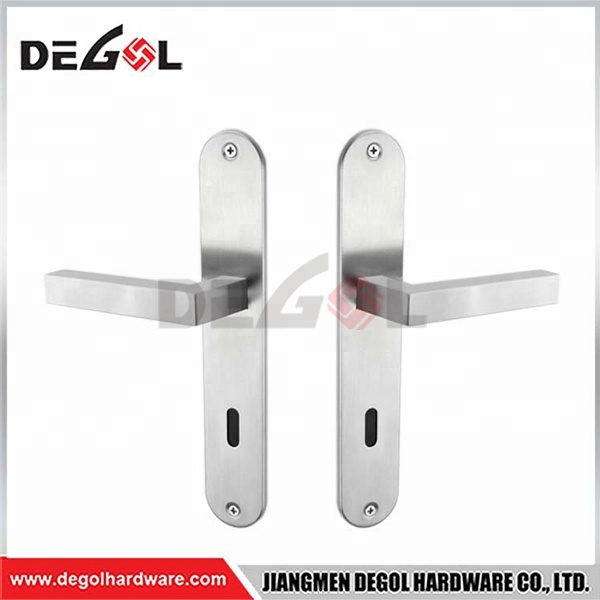 High quality front main door lock door handle lever on back plate