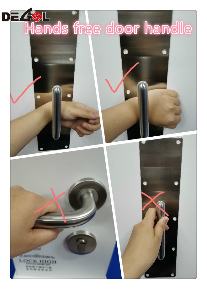 Manija de puerta con abridor de puerta con placa
