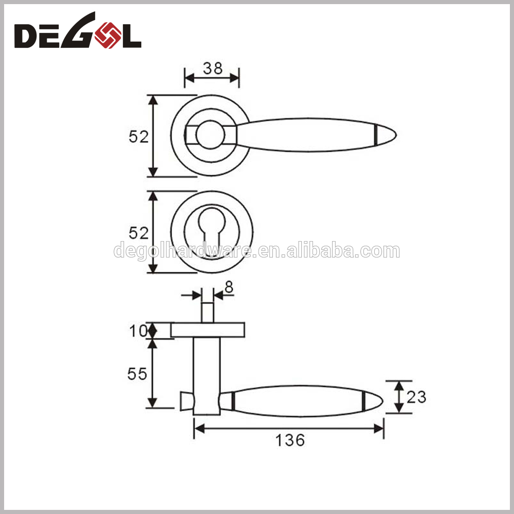 detalles del mango de aleaci&oacute;n de zinc