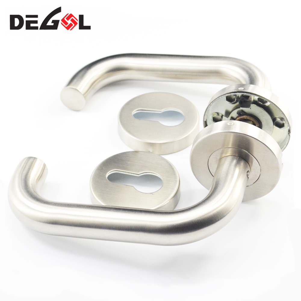 Stainless steel pull handle with plate and push plate