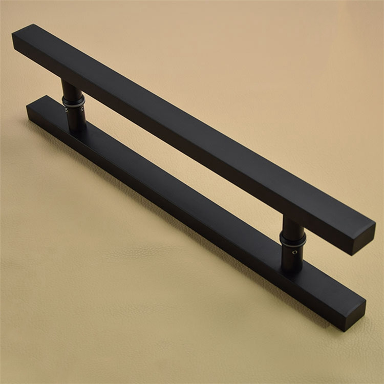 DP1017 Black Square Stainless Steel H Shape Glass Gate Industrial Door Pull Handle