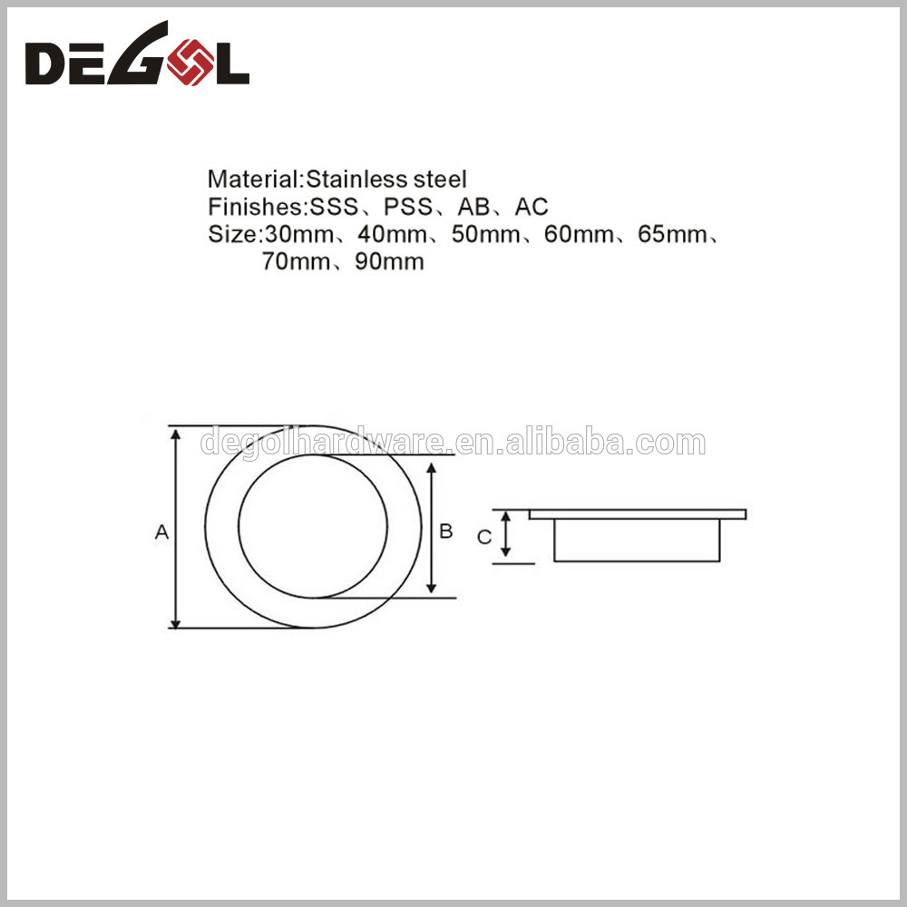 mango de copa de muebles de acero inoxidable