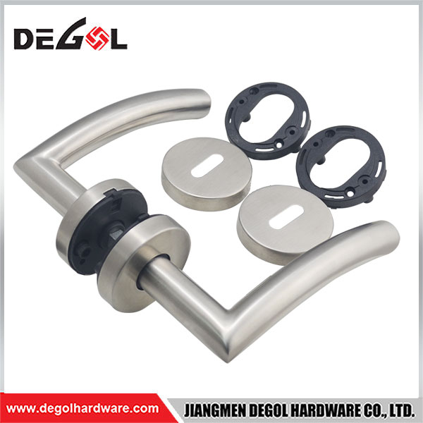 Top quality stainless steel U shape lever commercial passage door handle lock with hollow tube