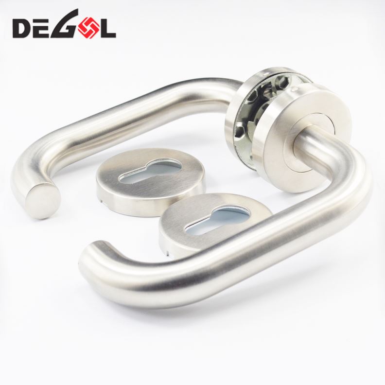 China wholesale stainless steel tube lever antique door handles brass