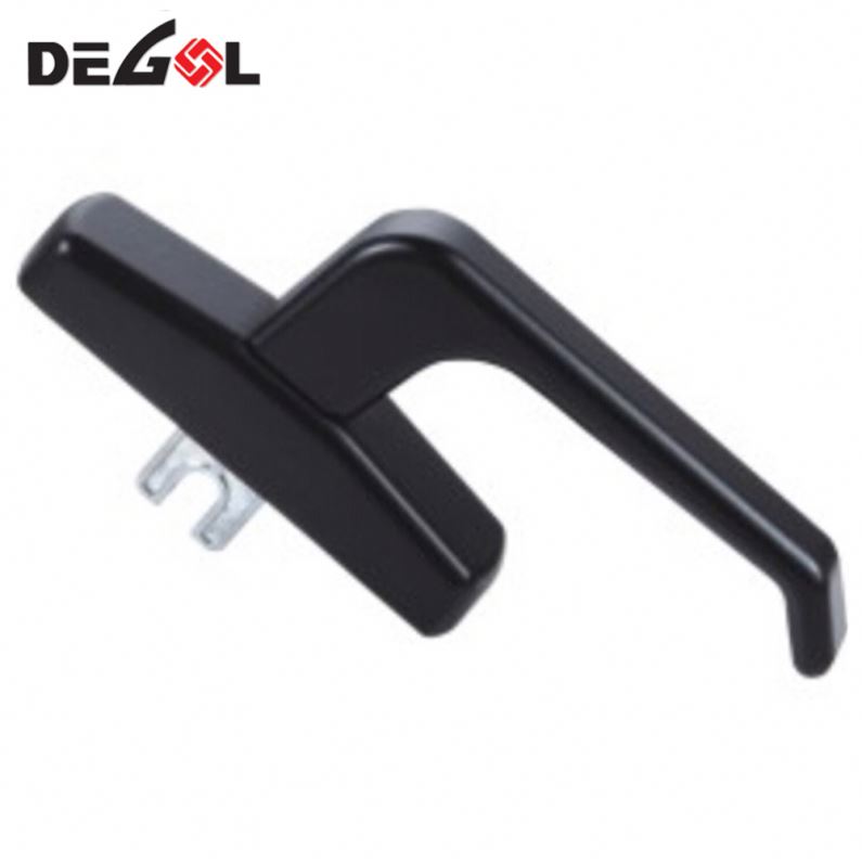 Top quality black german style casement double fork aluminum window handle