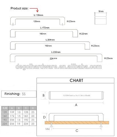 tirador de barra cuadrada