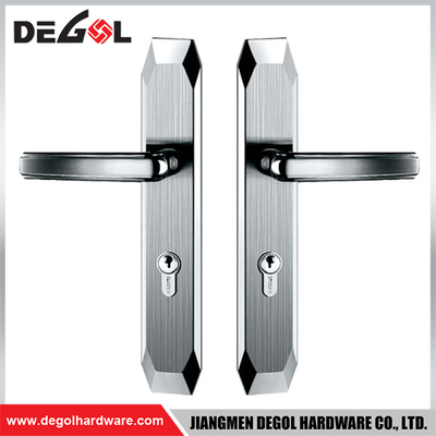 Hot sale luxury heavy duty solid lever stainless steel long plate handle for wooden door