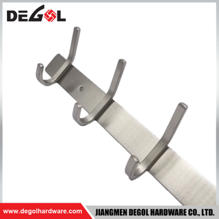 HKS1021 stainless steel hanging coat hook rail with 5 hook 
