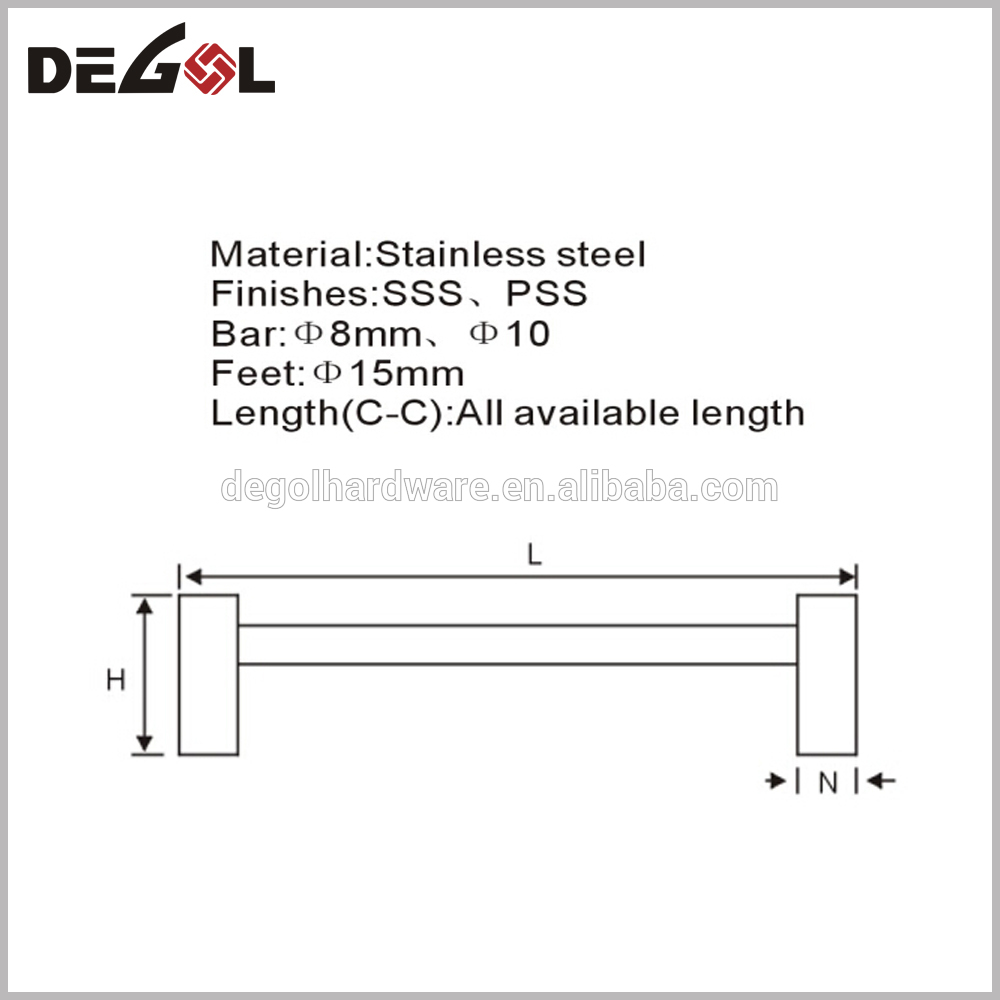 dibujo del tir&oacute;n de la manija del gabinete de n&iacute;quel satinado