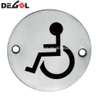Durable Stainless Steel Round Metal Toilet And Shower Room Sign Plate