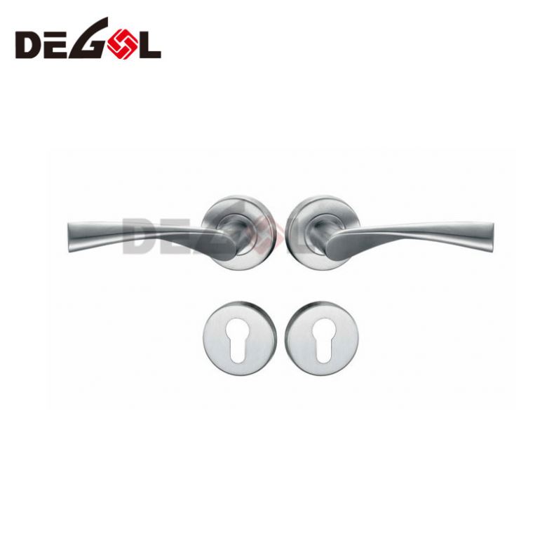 Cast solid door lever chrome door handle lock lever type metal door handle