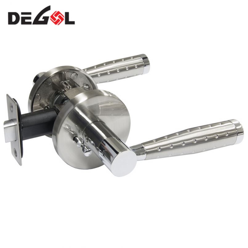 Door Wave Lever Lockset,satin Nickel Interior Tubular Lock Tubular Lockset Double Sided Door Handle Lock