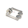 Stainless steel plate door handle with WC knob