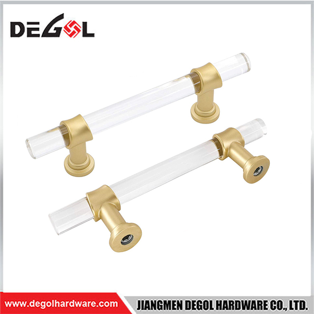 FH214 Hot Sale Gold Acrylic Crystal Drawer Handles Cabinet Pulls