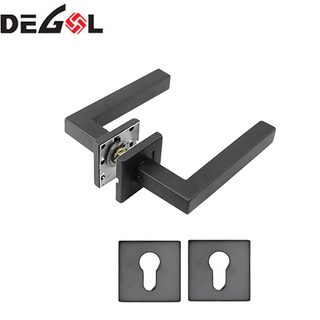 LH1202 Modern Contemporary Iron Black Square Door Handle Lever for Home Hallway or Closet Passage