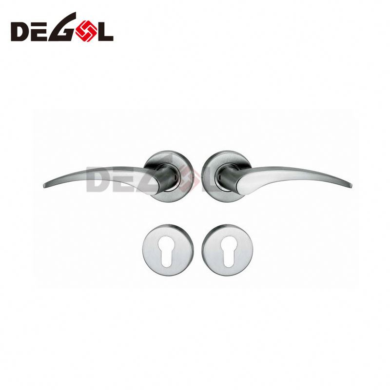 Cast solid door lever chrome door handle lock lever type metal door handle