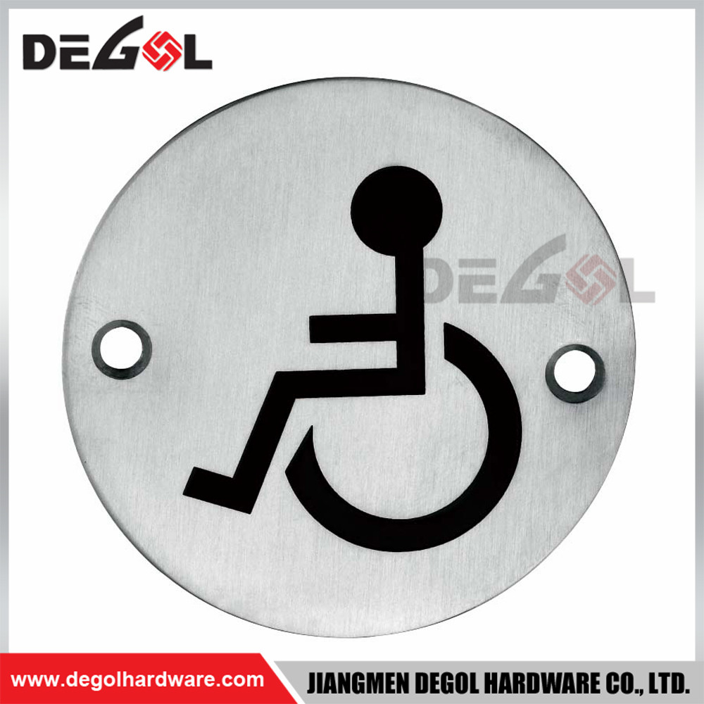 SP1014 Custom Stainless Steel Metal Pull Sign Round Plate