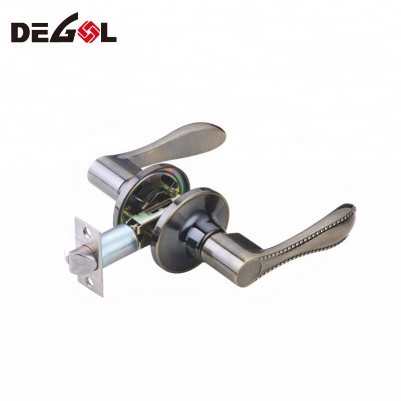 Tubular lever door handle set locks,tubular lever satin nickel wave handle, door lever handle set door lock 6491